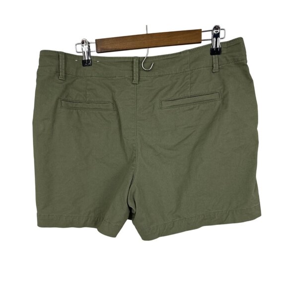 Loft Womens Washed Twill Shorts 6" Inseam Size 12P Olive Green - Picture 3 of 10